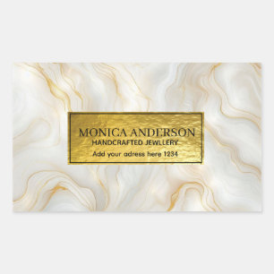 Gold Marble Luxury Handcrafted Jewelry Branding Sticker