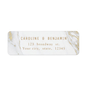 Gold marble luxury modern wedding return address