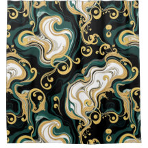 Gold & Marble Luxury Shower Curtain