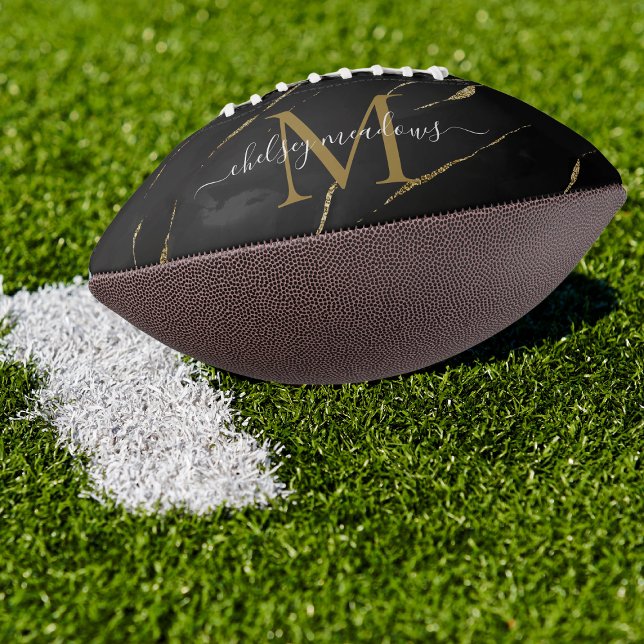 Gold Marble Monogram Calligraphy Script Name  Football (Creator Uploaded)