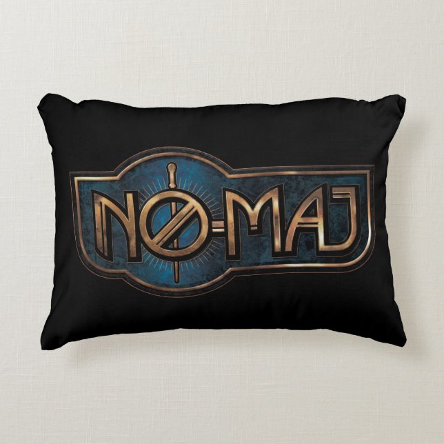 Gold & Marble NO-MAJ™ Badge Accent Pillow (Front)