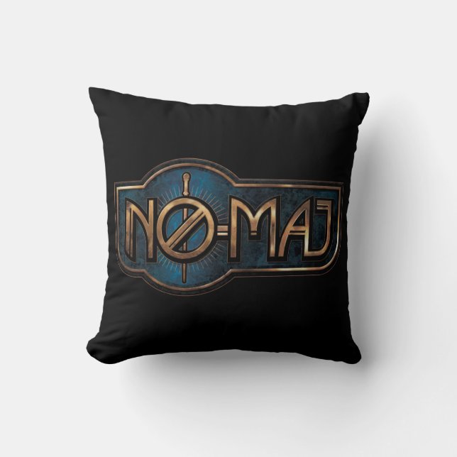 Gold & Marble NO-MAJ™ Badge Throw Pillow (Front)