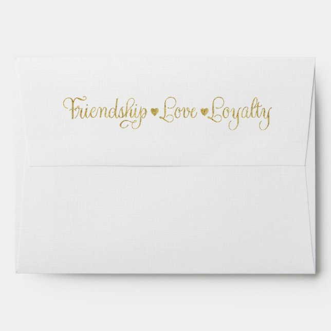 Gold Marble on Black Envelope (Back (Top Flap))