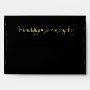 Gold Marble on Black Envelope