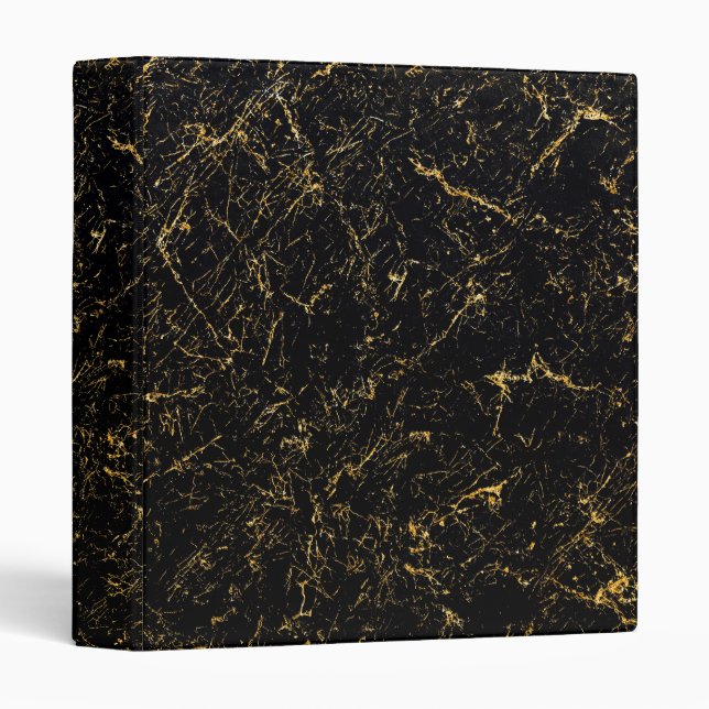 Gold marble stripes typography black binder (Front/Spine)