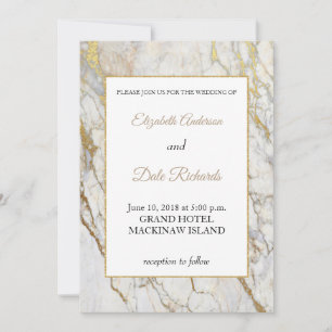 Gold Marble Wedding Invitation
