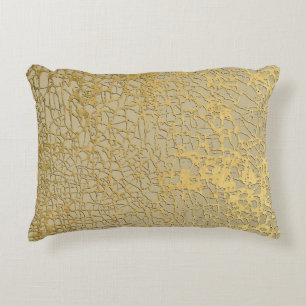 Gold Marbling: Grunge Texture Design Accent Pillow