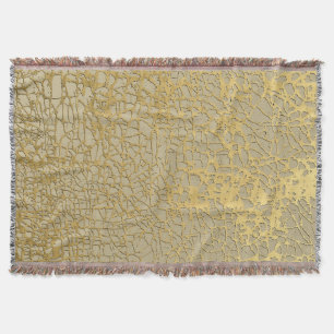 Gold Marbling: Grunge Texture Design Throw Blanket