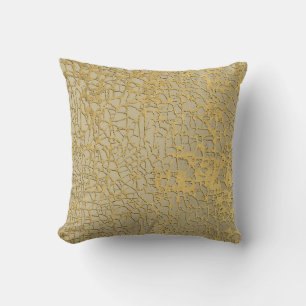 Gold Marbling: Grunge Texture Design Throw Pillow