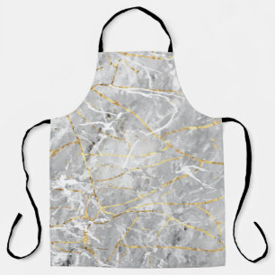 Gold marbling texture apron