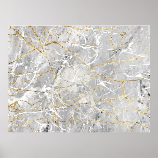 Gold marbling texture poster (Front)