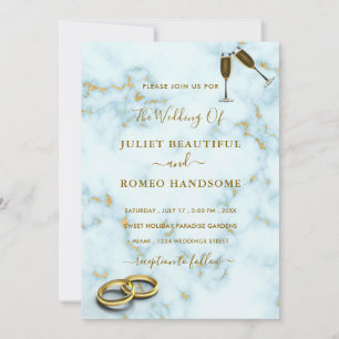 Gold Marbre blanc votre Faire-part de mariage de c