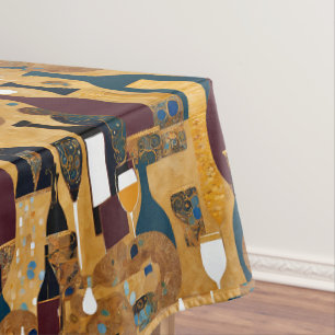 Gold Maroon Wine Pattern  Tablecloth