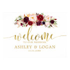Gold Marsala Boho Automne Mariage Accueil Poster