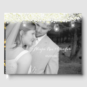 Gold Mason Jar Under the Stars Your Wedding Photo Guest Book