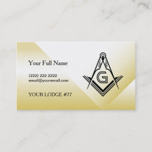 Gold Masonic Business Card Template Freemasonry