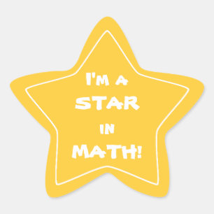 Gold Math Star Student Sticker