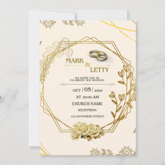 Gold Matt Faire-part de mariage 0.2 Conception