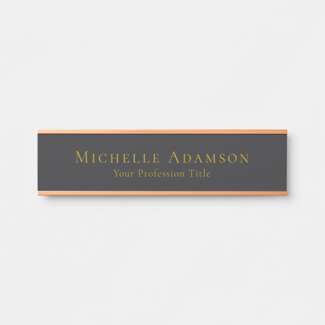 Gold & Matte Black Professional Plain Modern Door Sign (Front)