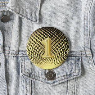 Gold medal, 1st place winner  1 inch round button