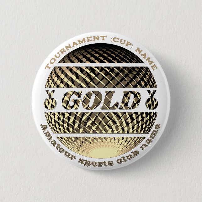 Gold medal, 1st place winner  2 inch round button (Front)