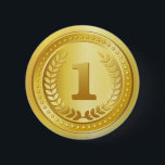 Gold medal 1st place winner button<br><div class="desc">Elegant champion 1 st place winner gold medal design / 1st Place Award design that makes an awesome award for excellence or achievement.</div>