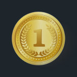 Gold medal 1st place winner button<br><div class="desc">Elegant champion 1 st place winner gold medal design / 1st Place Award design that makes an awesome award for excellence or achievement.</div>