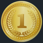 Gold medal 1st place winner button<br><div class="desc">Elegant champion 1 st place winner gold medal design / 1st Place Award design that makes an awesome award for excellence or achievement.</div>