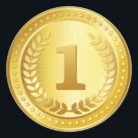 Gold medal 1st place winner sticker<br><div class="desc">Elegant champion 1st place winner gold medal sticker / 1st Place Award design that makes an awesome award for excellence or achievement.</div>