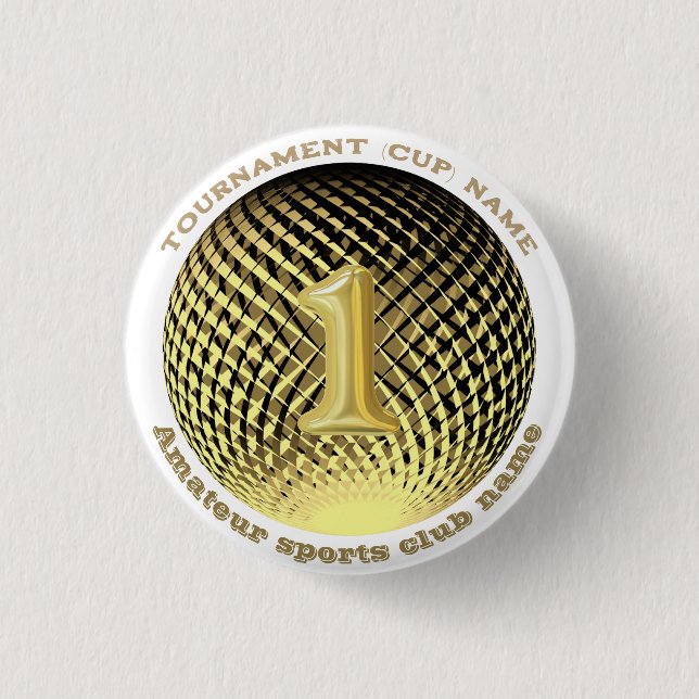 Gold medal, 1st place winner Sticker 1 Inch Round Button (Front)