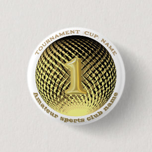 Gold medal, 1st place winner Sticker 1 Inch Round Button
