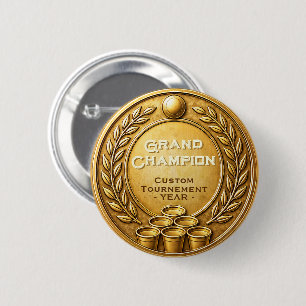 Gold Medal Beer Pong Tournament Championship 2 Inch Round Button