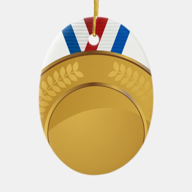 Gold Medal Ceramic Ornament (Front)