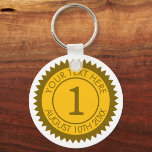 Gold medal champion winner 1st place victor keychain