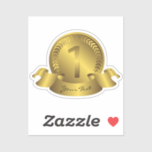 Gold Medal & Custom text Award Winner Sticker