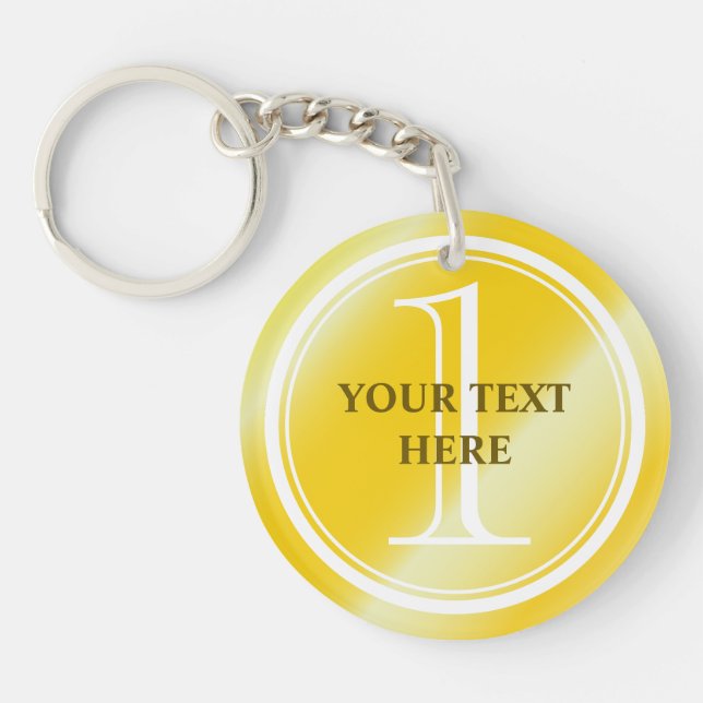 Gold Medal keychain for 1st place in competition (Front)