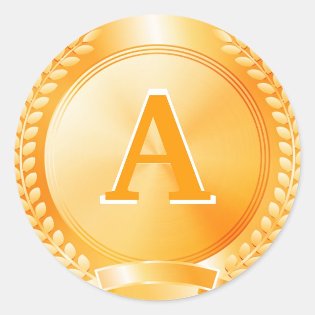 Gold Medal of Honour Classic Round Sticker (Front)