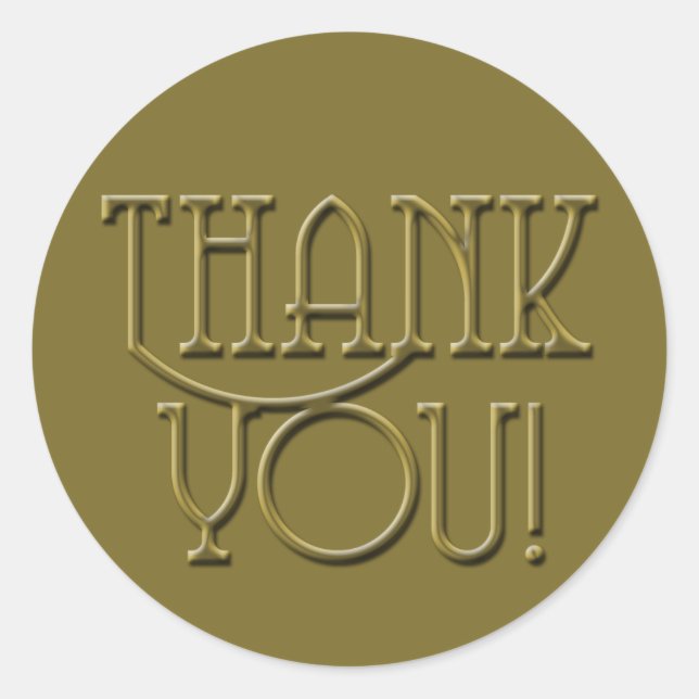 Gold Medal Style Thank You Stickers (Front)