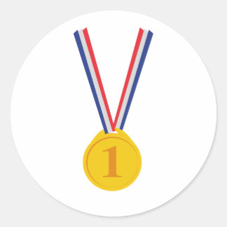 Gold medal winner classic round sticker