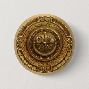 Gold Medallion 2 Inch Round Button