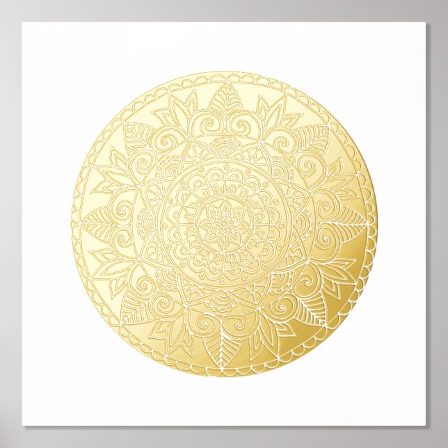 Gold Medallion Mandala Art Foil Prints (Front)