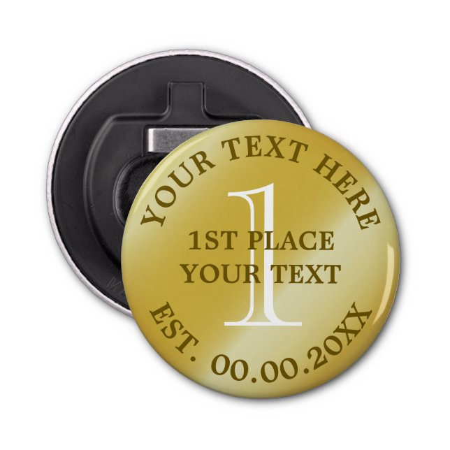 Gold medallist first place champion winner victor bottle opener (Front)