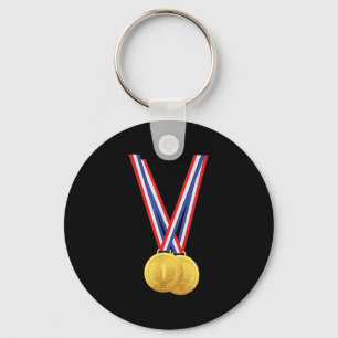 Gold Medals - Funny Shirt For Winners And Champion Keychain