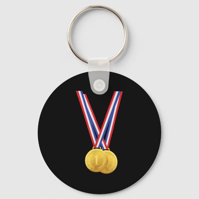 Gold Medals - Funny Shirt For Winners And Champion Keychain (Front)