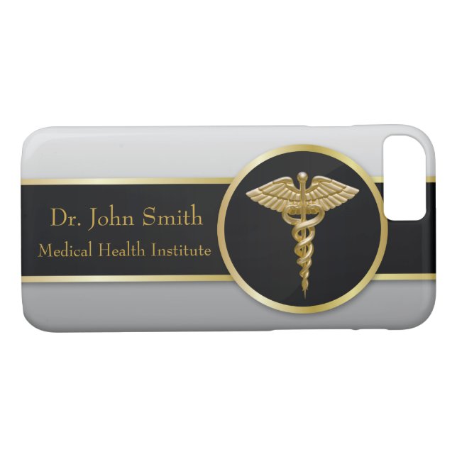 Gold Medical Caduceus - iPhone Case (Back (Horizontal))