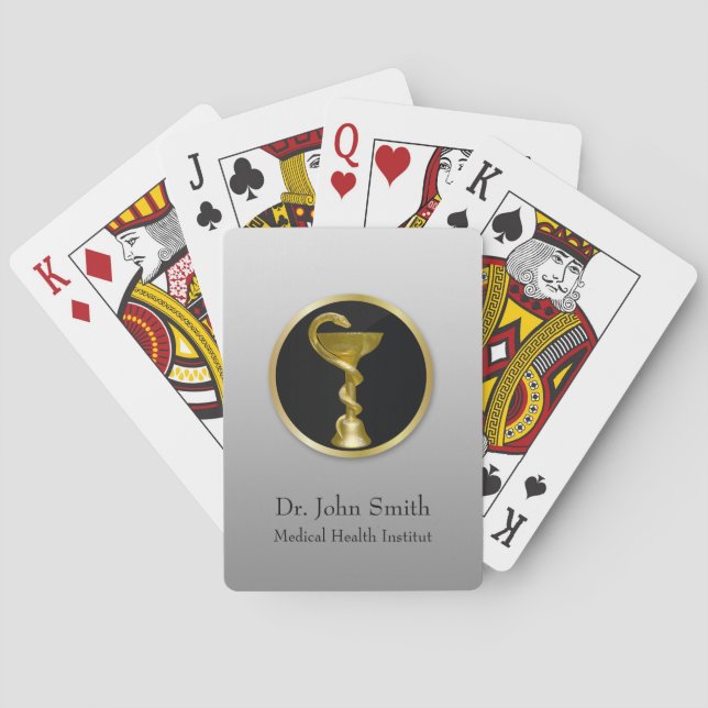 Gold Medical Hygieia Bowl Professional Playing Cards (Back)