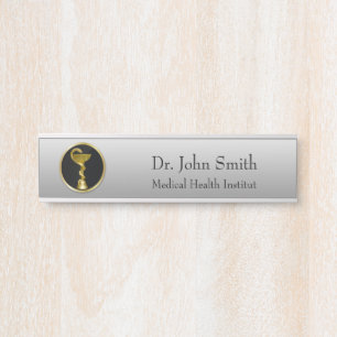 Gold Medical Professional Hygieia Bowl Door Sign