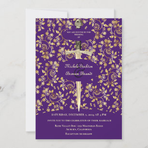 Gold Medieval Wedding Invitation