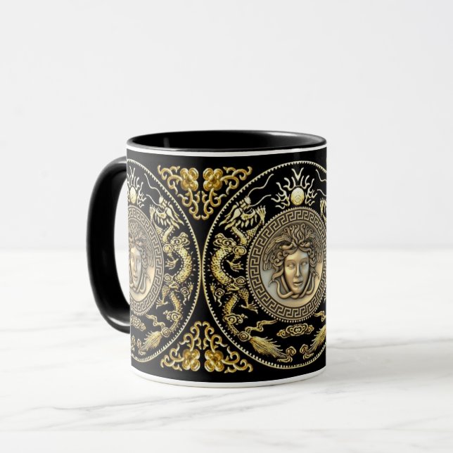 Gold Medusa Oriental Mug (Front Left)