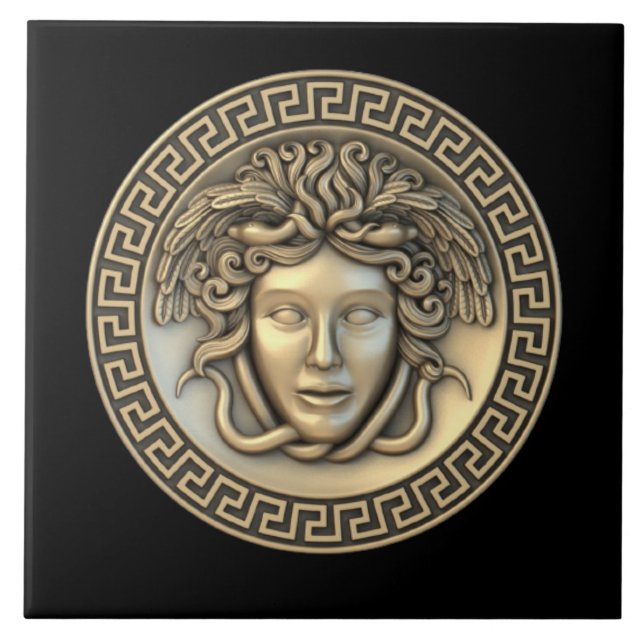 Gold Medusa "The New Colonial" Designer Wall Tile (Front)